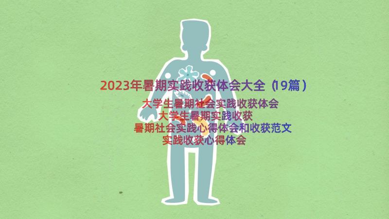 2023年暑期实践收获体会大全（19篇）