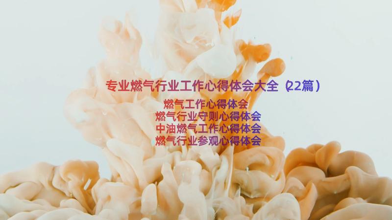 专业燃气行业工作心得体会大全（22篇）