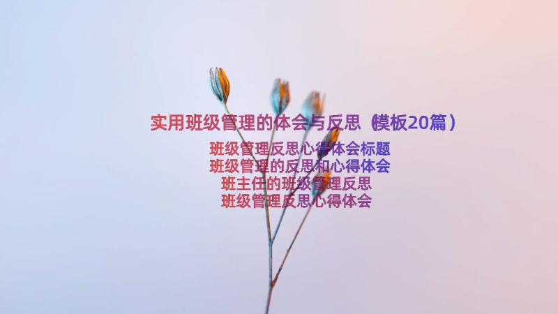 实用班级管理的体会与反思（模板20篇）