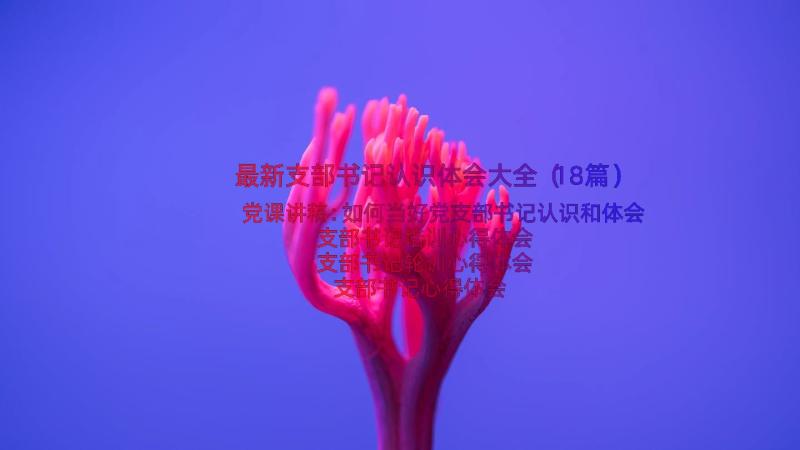 最新支部书记认识体会大全（18篇）