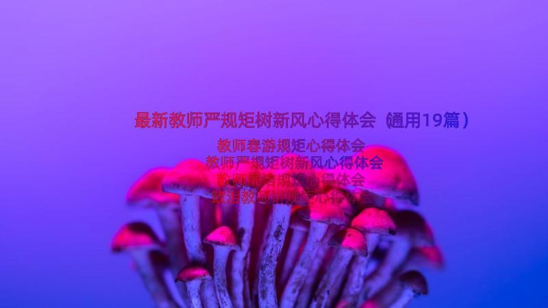 最新教师严规矩树新风心得体会（通用19篇）