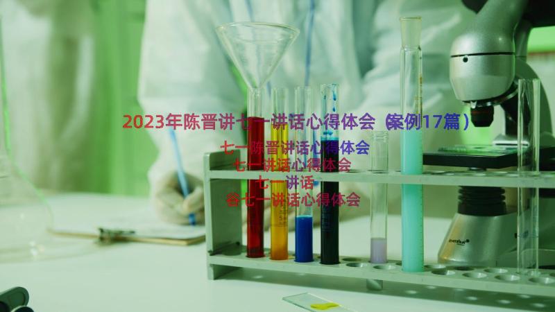 2023年陈晋讲七一讲话心得体会（案例17篇）