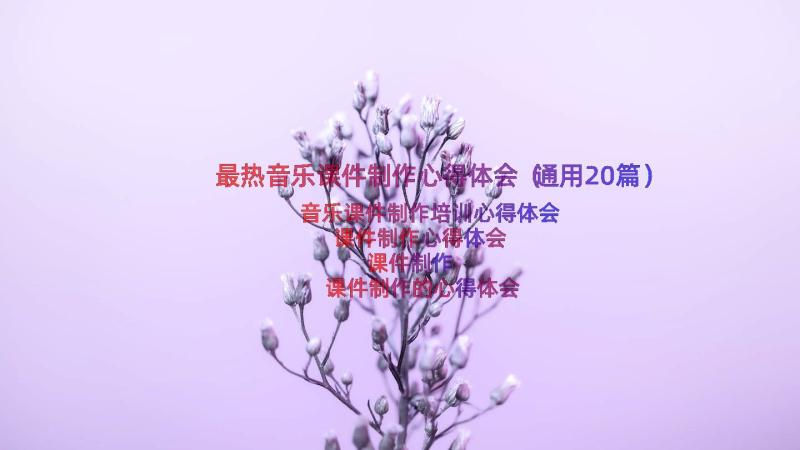 最热音乐课件制作心得体会（通用20篇）