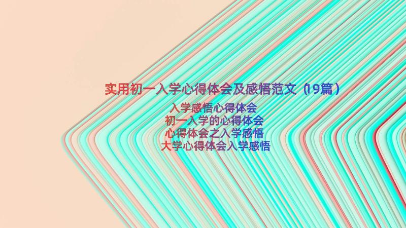 实用初一入学心得体会及感悟范文（19篇）