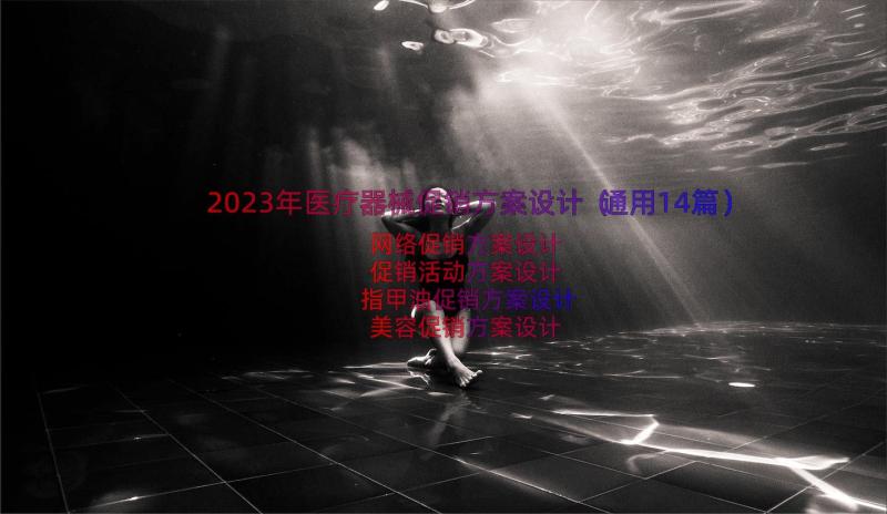 2023年医疗器械促销方案设计（通用14篇）