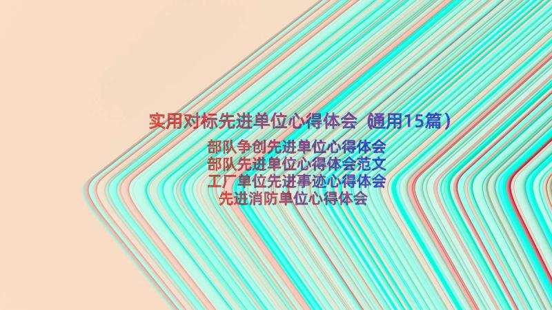 实用对标先进单位心得体会（通用15篇）