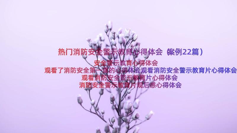 热门消防安全警示教育心得体会（案例22篇）