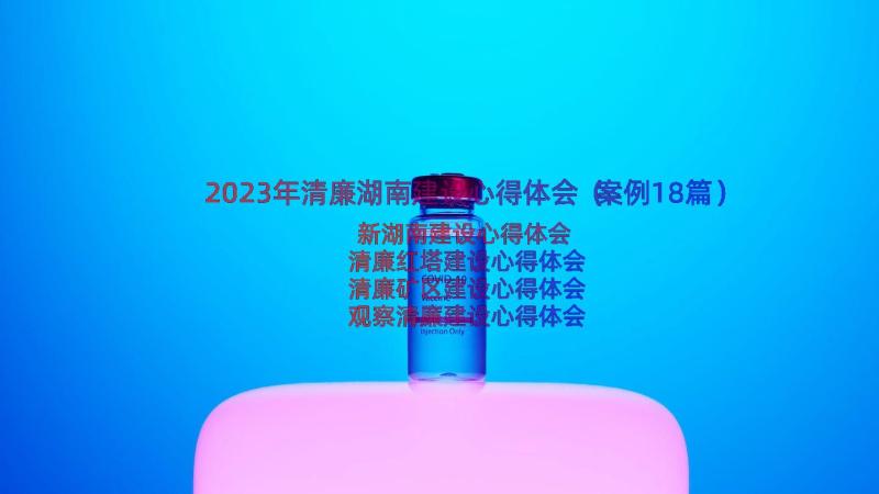 2023年清廉湖南建设心得体会（案例18篇）