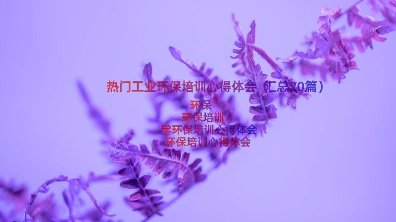 热门工业环保培训心得体会（汇总20篇）