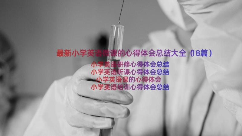 最新小学英语微课的心得体会总结大全（18篇）