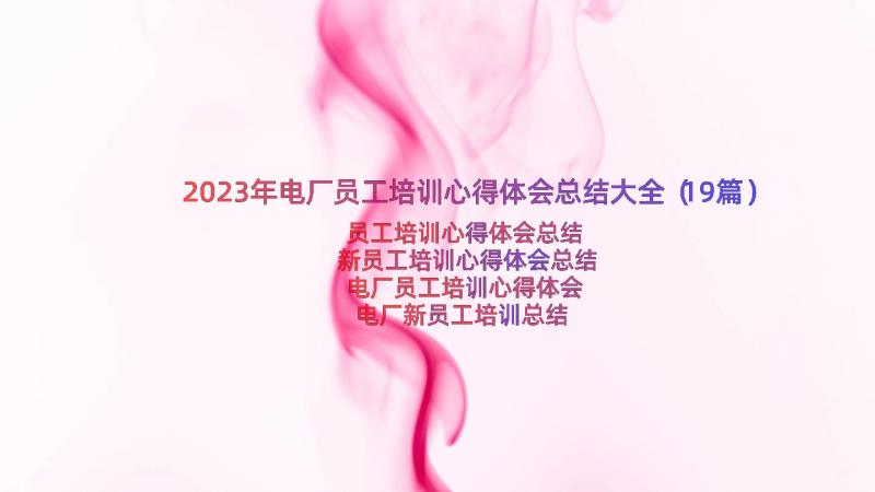 2023年电厂员工培训心得体会总结大全（19篇）