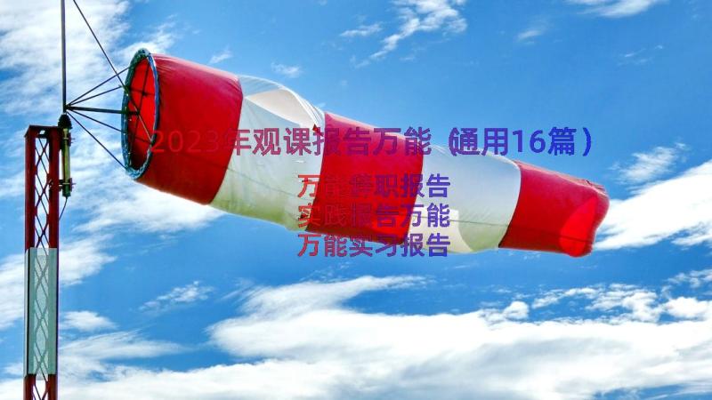 2023年观课报告万能（通用16篇）