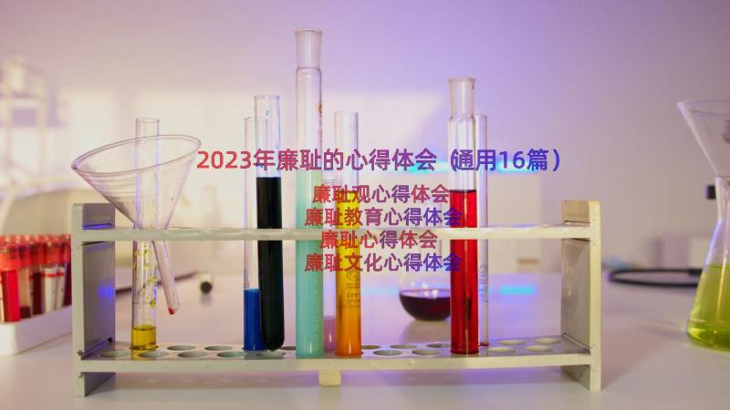 2023年廉耻的心得体会（通用16篇）