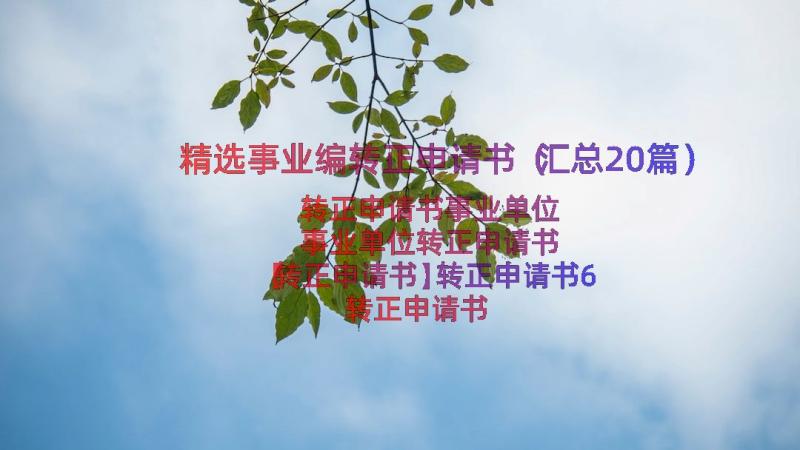 精选事业编转正申请书（汇总20篇）