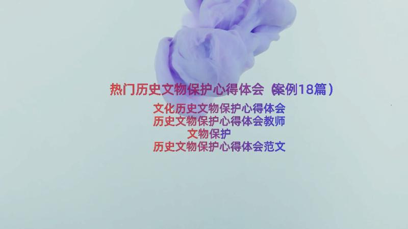 热门历史文物保护心得体会（案例18篇）