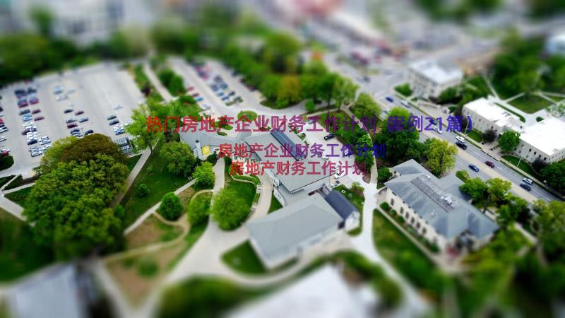 热门房地产企业财务工作计划（案例21篇）