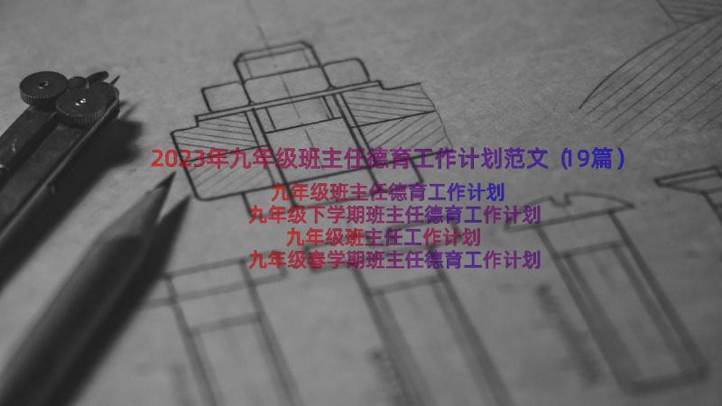 2023年九年级班主任德育工作计划范文（19篇）