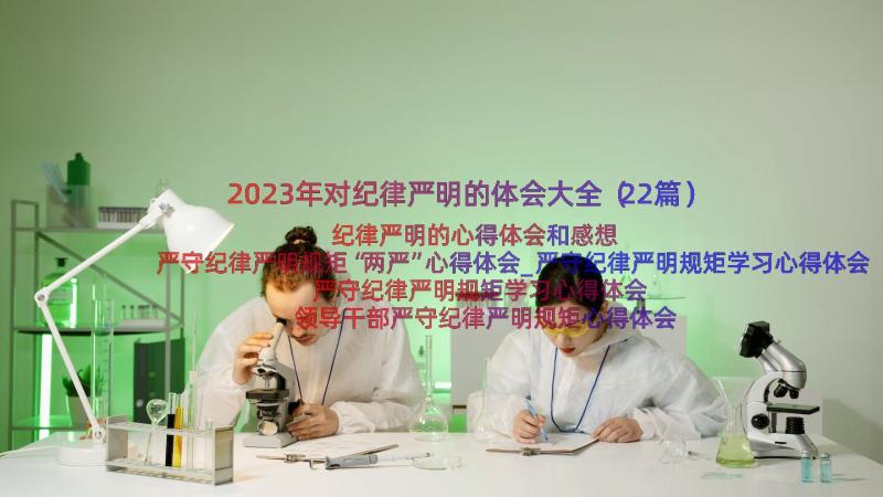 2023年对纪律严明的体会大全（22篇）