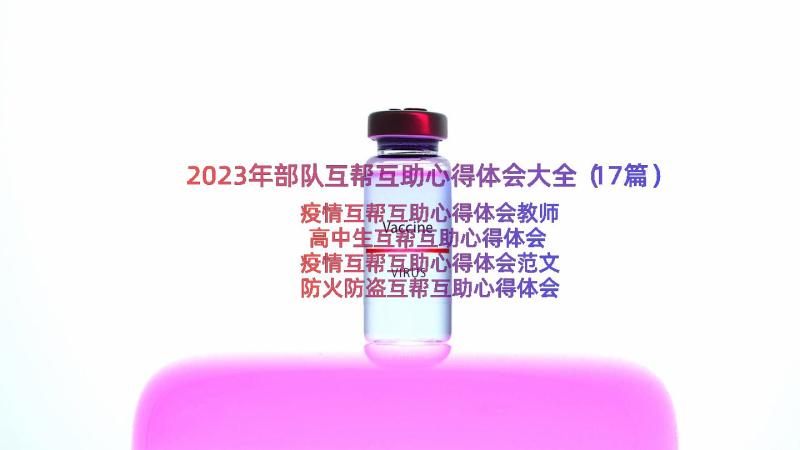 2023年部队互帮互助心得体会大全（17篇）