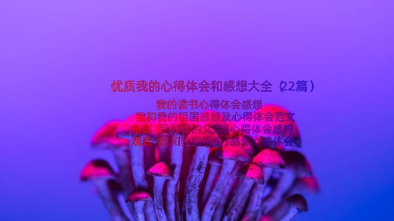 优质我的心得体会和感想大全（22篇）