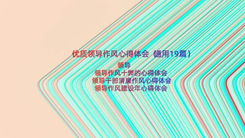 优质领导作风心得体会（通用19篇）