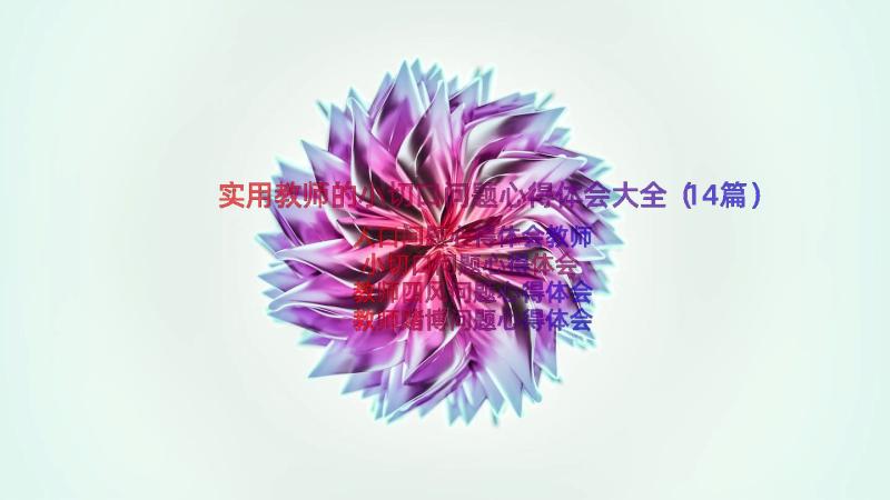 实用教师的小切口问题心得体会大全（14篇）