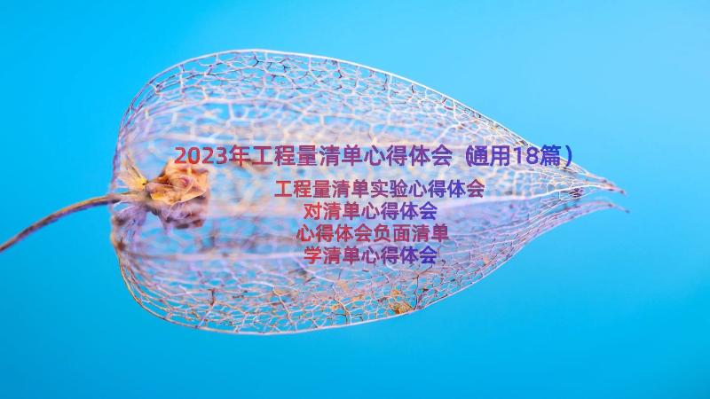 2023年工程量清单心得体会（通用18篇）