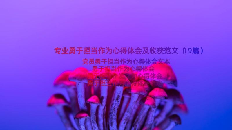 专业勇于担当作为心得体会及收获范文（19篇）