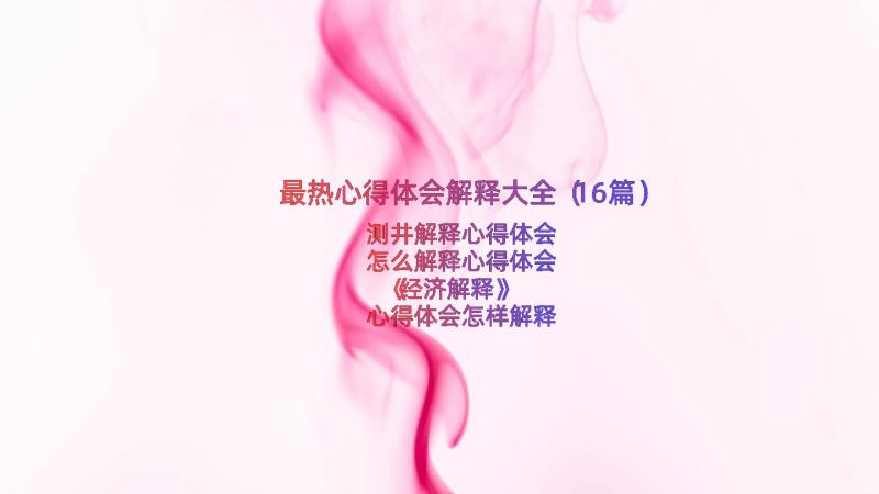 最热心得体会解释大全（16篇）