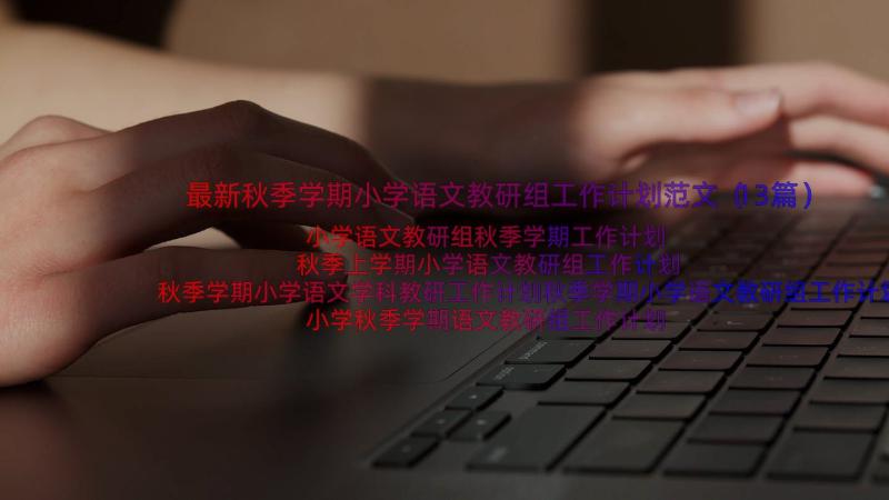 最新秋季学期小学语文教研组工作计划范文（13篇）