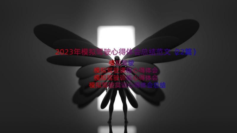 2023年模拟驾驶心得体会总结范文（22篇）