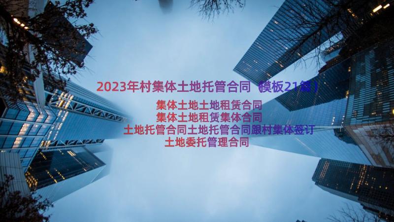 2023年村集体土地托管合同（模板21篇）