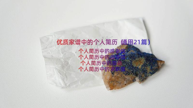 优质家谱中的个人简历（通用21篇）