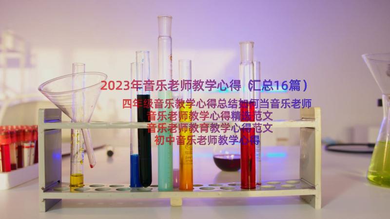 2023年音乐老师教学心得（汇总16篇）