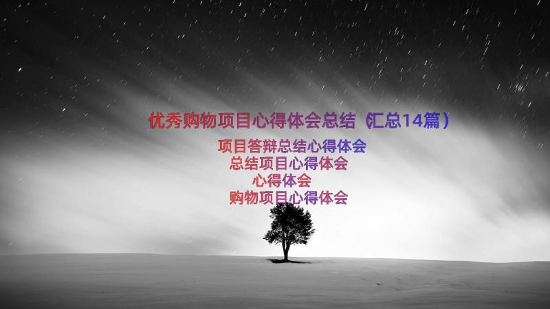 优秀购物项目心得体会总结（汇总14篇）