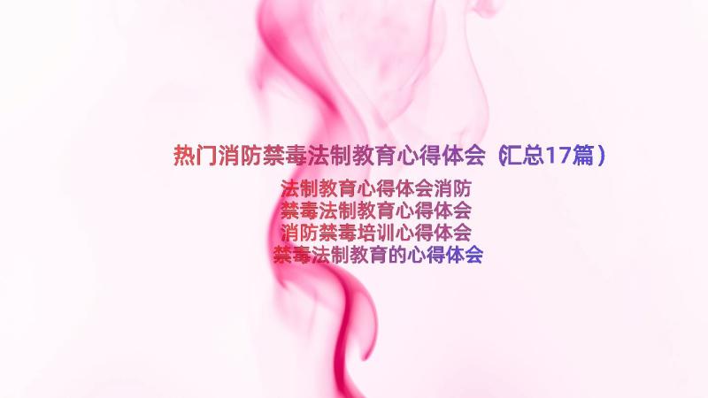 热门消防禁毒法制教育心得体会（汇总17篇）