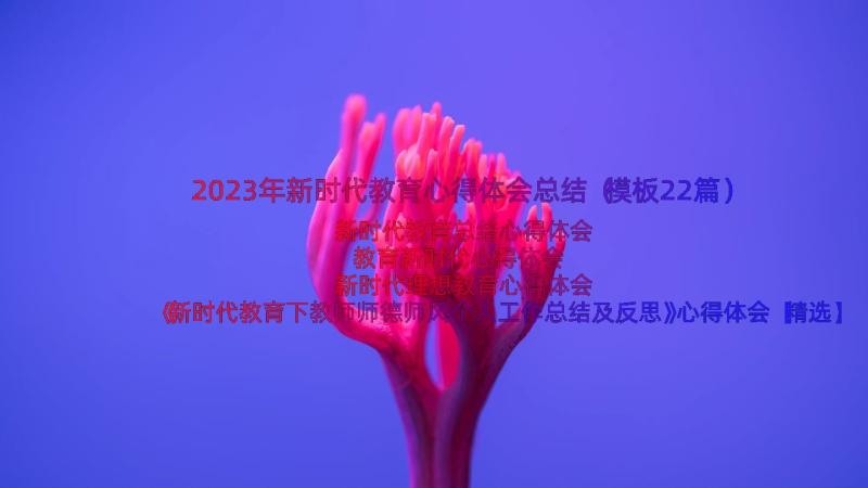 2023年新时代教育心得体会总结（模板22篇）