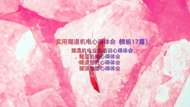 实用隧道机电心得体会（模板17篇）