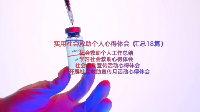 实用社会救助个人心得体会（汇总18篇）