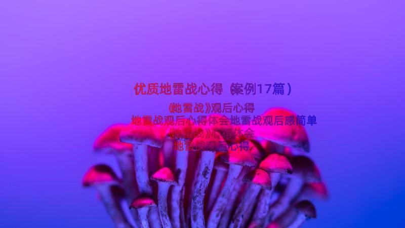 优质地雷战心得（案例17篇）