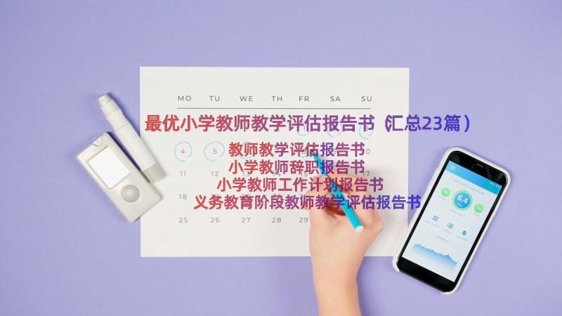 最优小学教师教学评估报告书（汇总23篇）