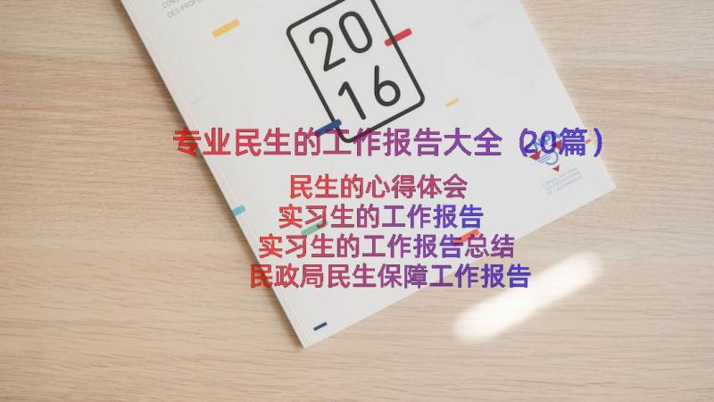 专业民生的工作报告大全（20篇）