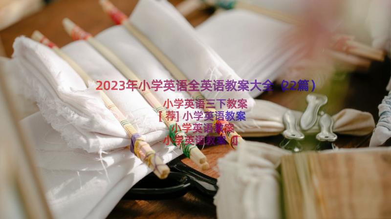 2023年小学英语全英语教案大全（22篇）