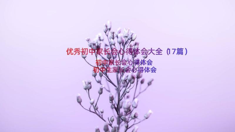 优秀初中家长会心得体会大全（17篇）