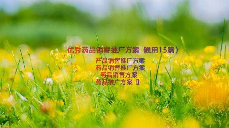 优秀药品销售推广方案（通用15篇）