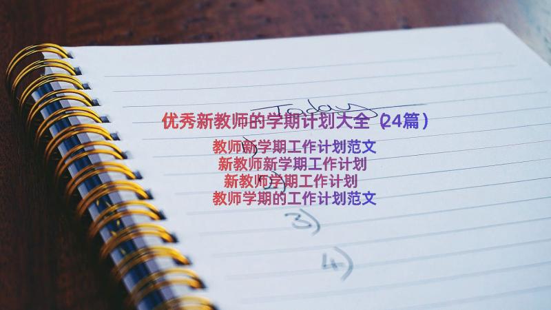 优秀新教师的学期计划大全（24篇）