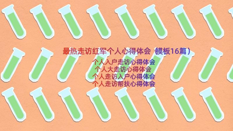 最热走访红军个人心得体会（模板16篇）