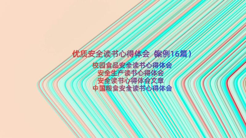 优质安全读书心得体会（案例16篇）