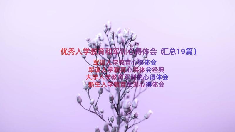 优秀入学教育和军训心得体会（汇总19篇）