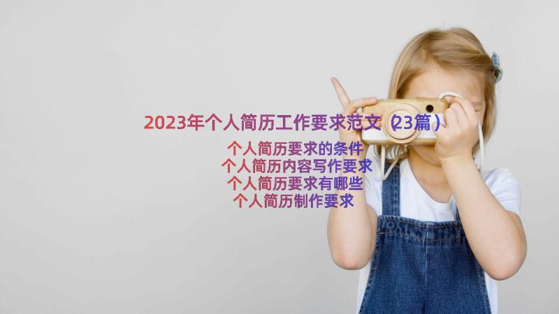 2023年个人简历工作要求范文（23篇）